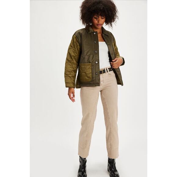 Free People NWT Alpha Industries Insulated Chore Coat Army Green Jacket Size XS - Picture 1 of 12